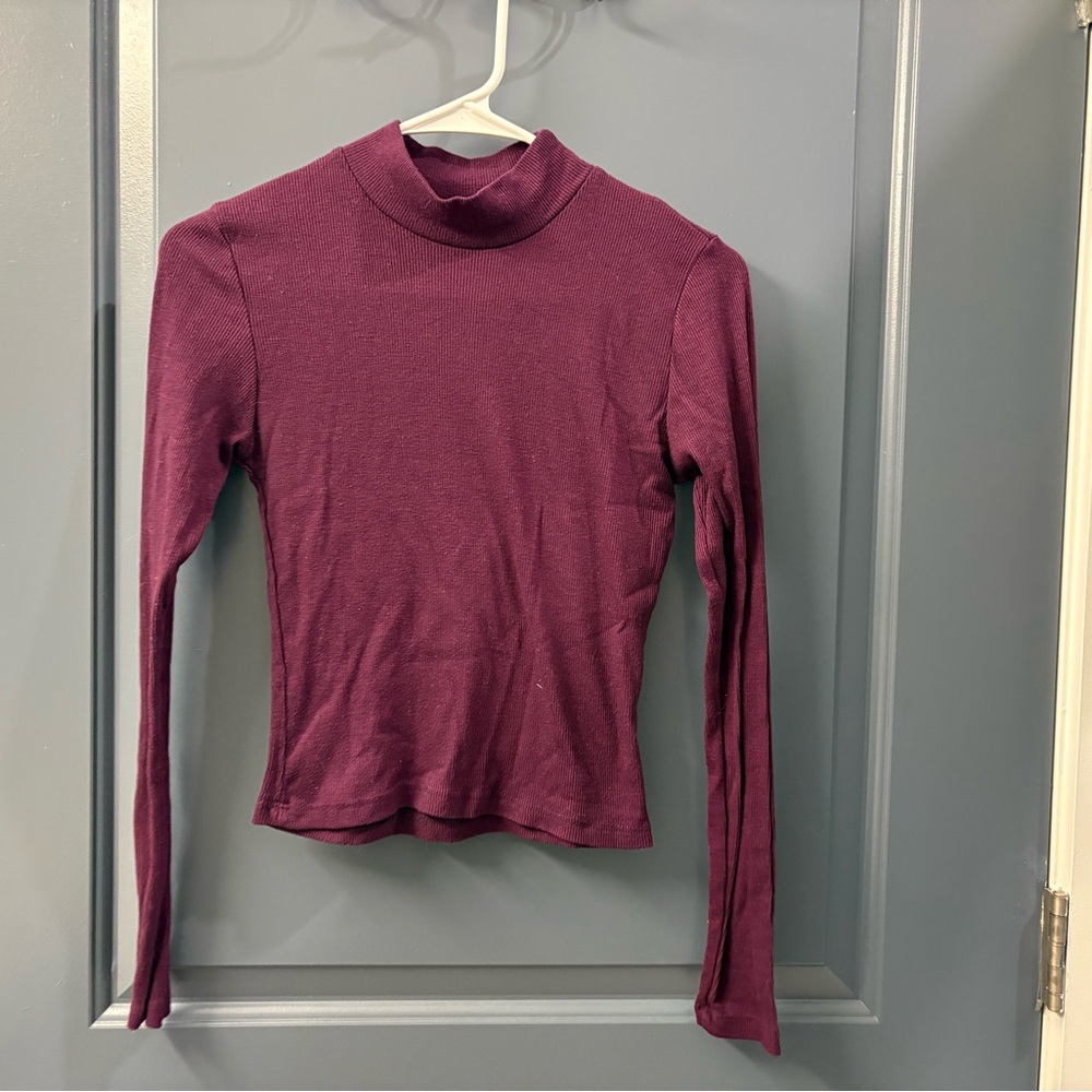 Women's Long Sleeve Purple Turtleneck top